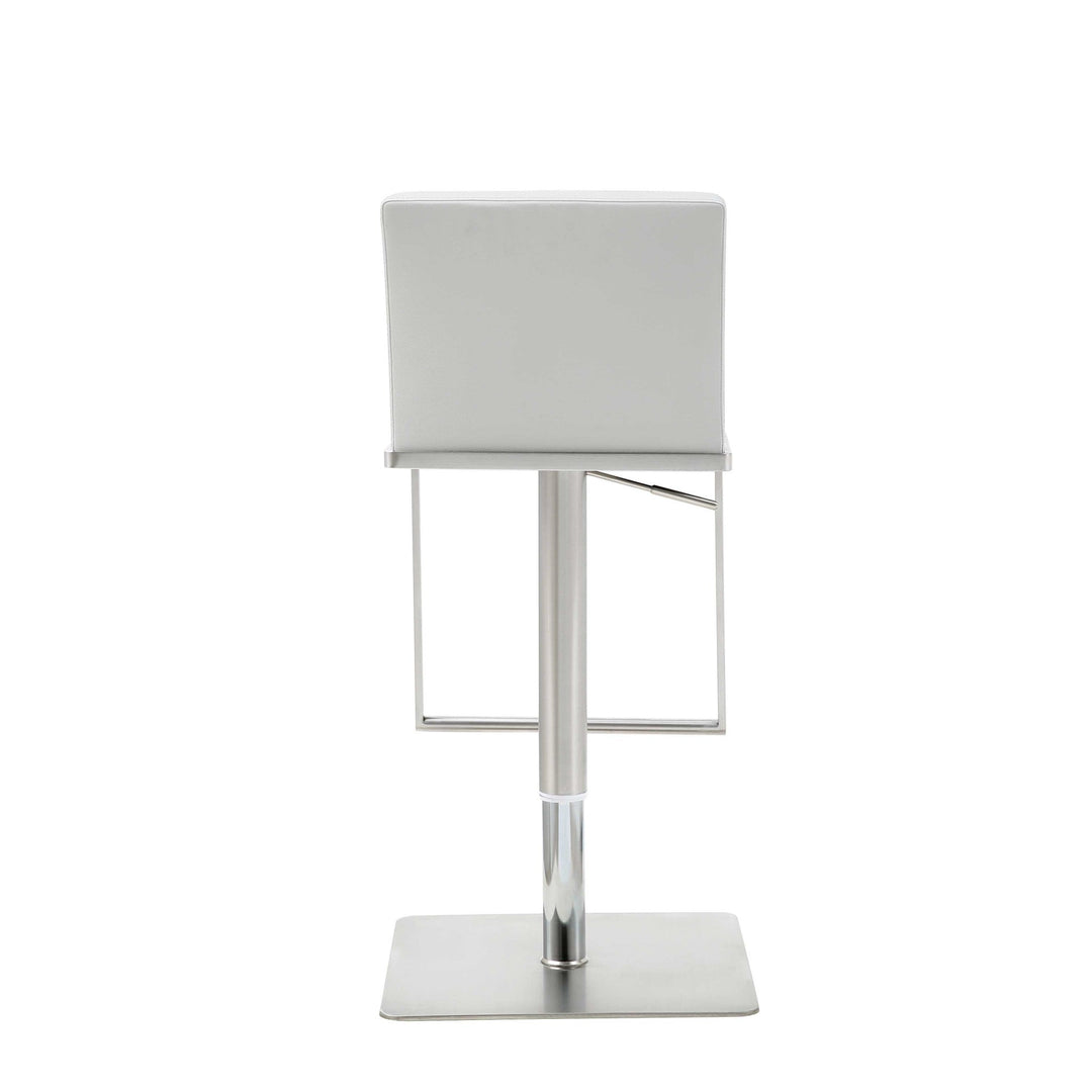 20 " White And Silver Stainless Steel Bar Chair Image 4