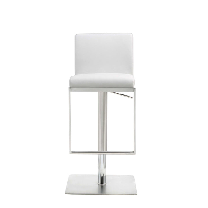 20 " White And Silver Stainless Steel Bar Chair Image 7