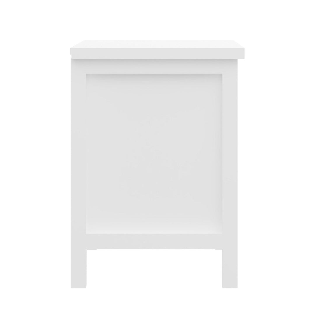 20" White Two Drawer Nightstand With Solid Wood Top Image 6