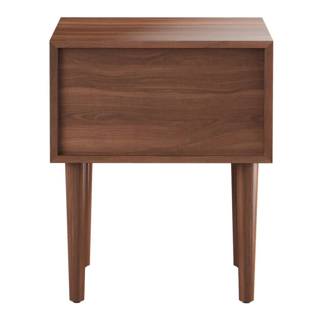 20" Wood Brown Two Drawer Nightstand Image 3