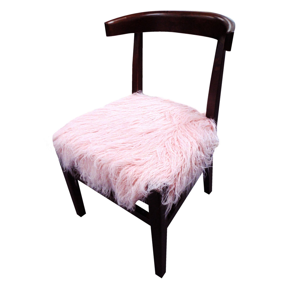 21" Blush Faux faux And Dark Brown Solid Color Side Chair Image 2