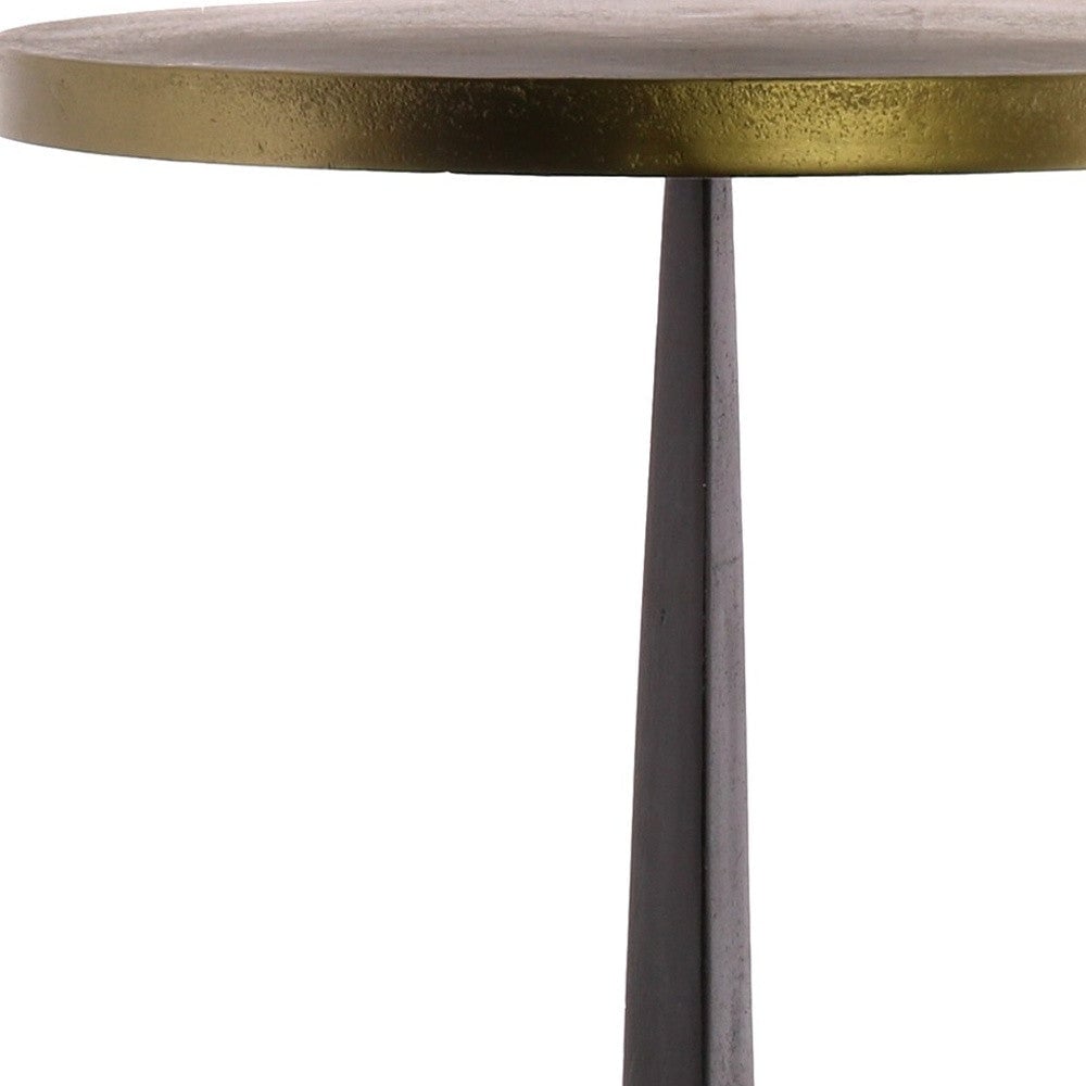 21" Bronze Iron Round End Table Image 6