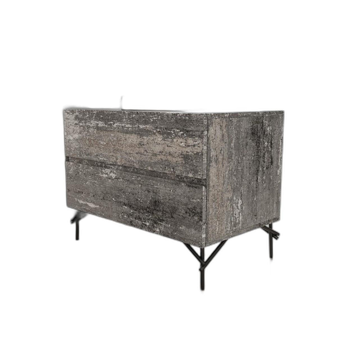 21" Distressed Gray Two Drawer Nightstand Image 3