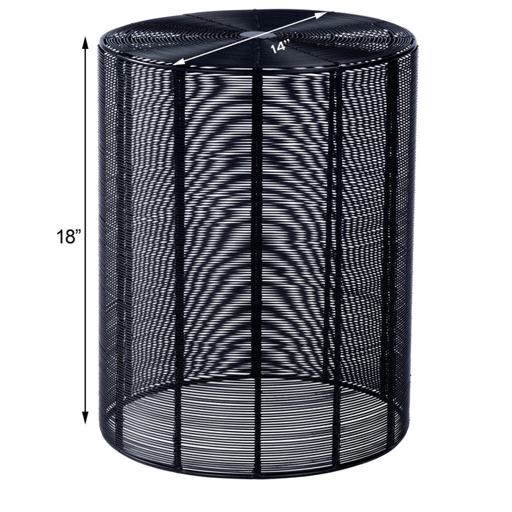 18" Black Round Wire End End Table Image 3