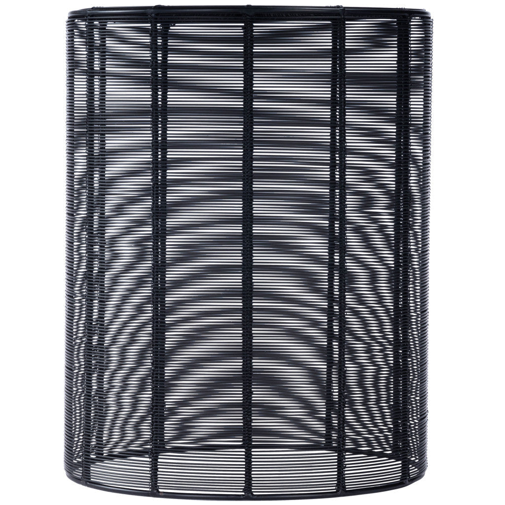 18" Black Round Wire End End Table Image 4