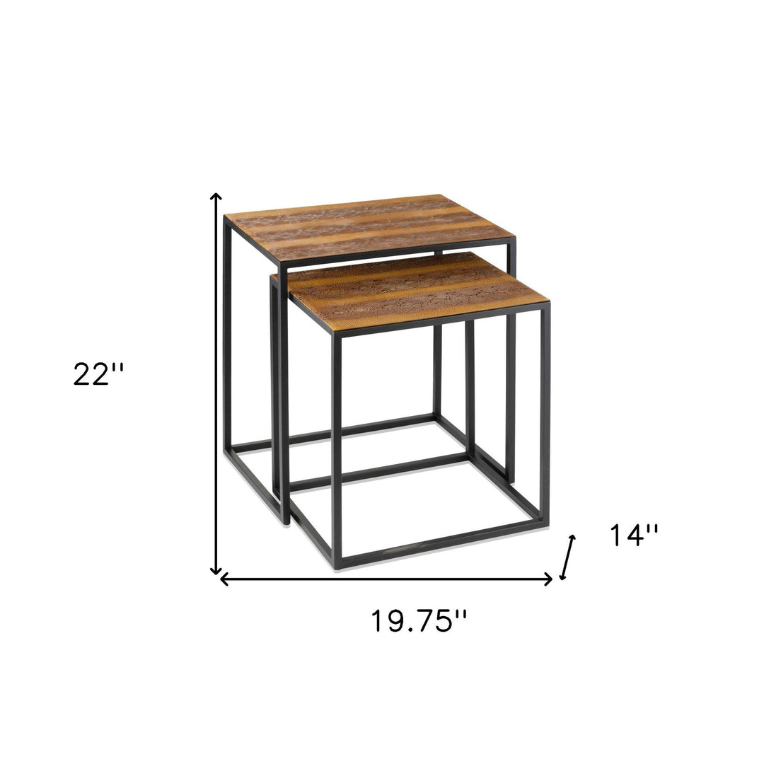 22" Black And Brown Resin End Table Image 4