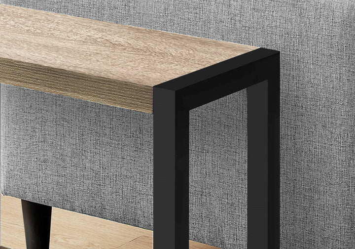 22" Black And Deep Taupe End Table With Shelf Image 7