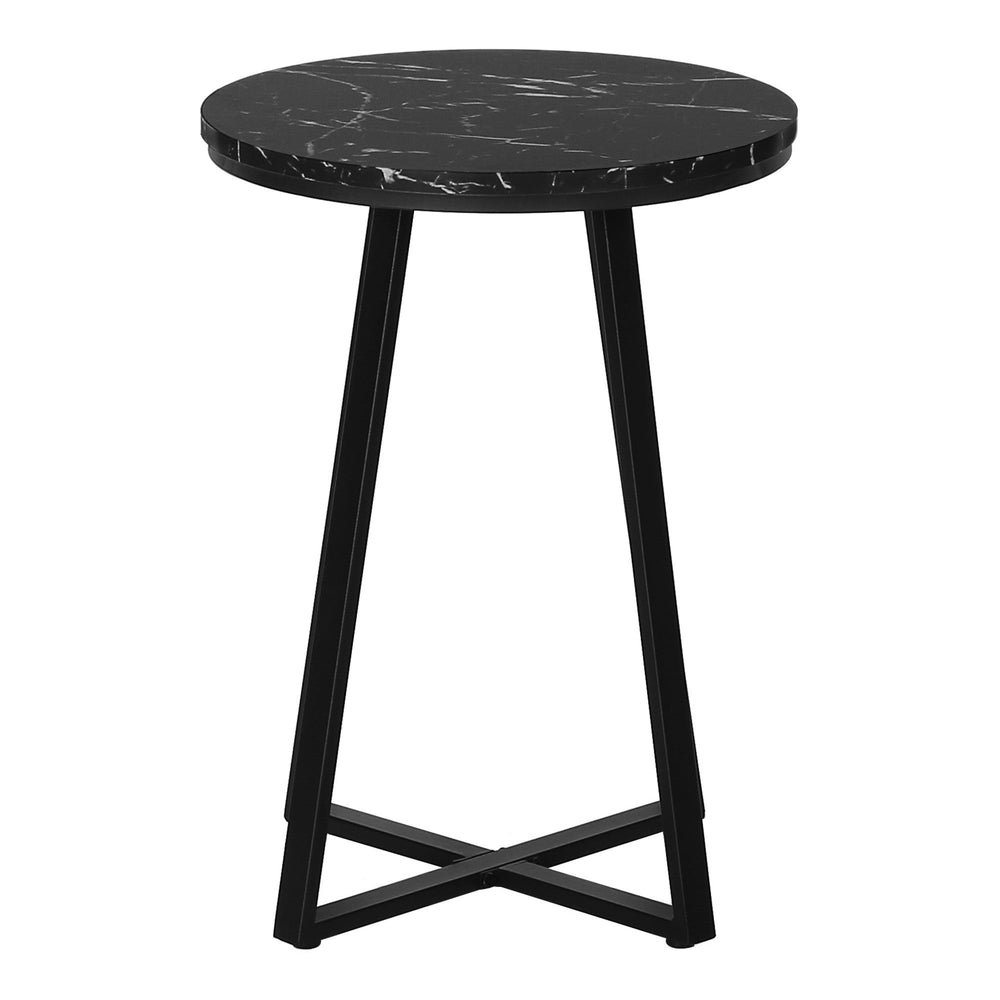 22" Black Round End Table Image 2