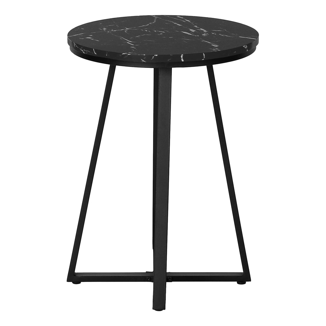 22" Black Round End Table Image 3