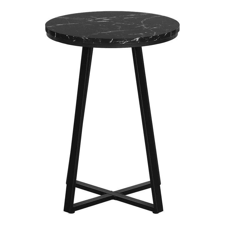 22" Black Round End Table Image 4