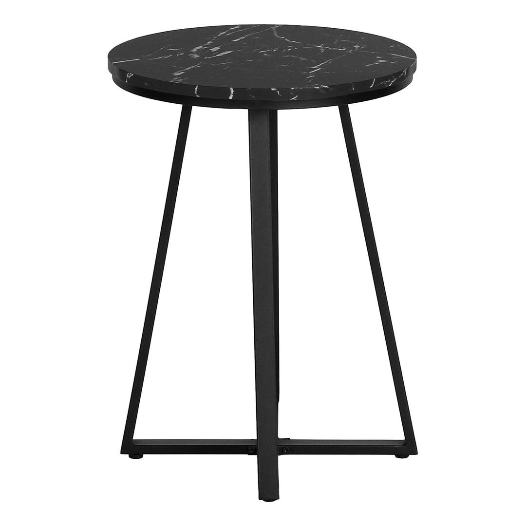 22" Black Round End Table Image 5