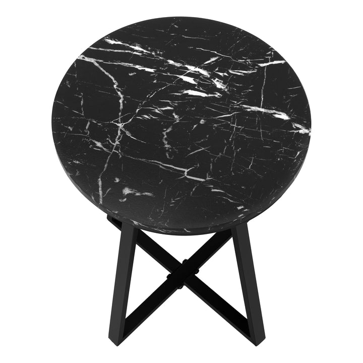 22" Black Round End Table Image 6