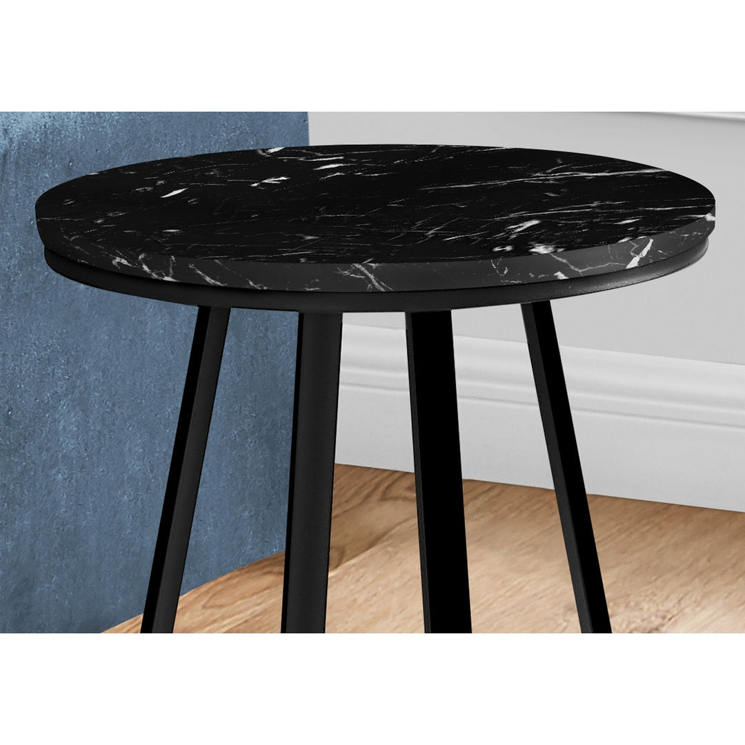 22" Black Round End Table Image 7