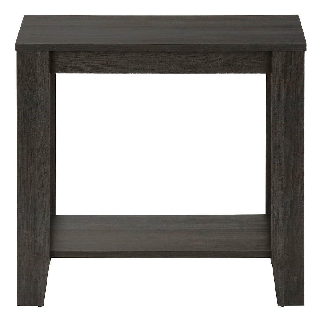 22" Brown End Table With Shelf Image 3