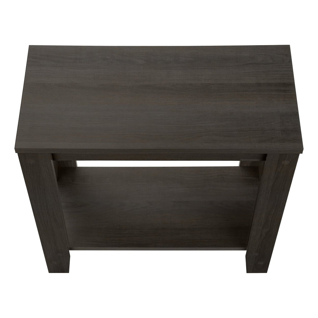 22" Brown End Table With Shelf Image 6