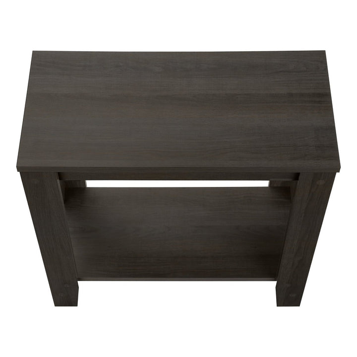 22" Brown End Table With Shelf Image 6