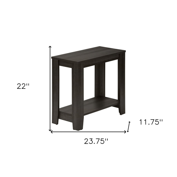 22" Brown End Table With Shelf Image 9