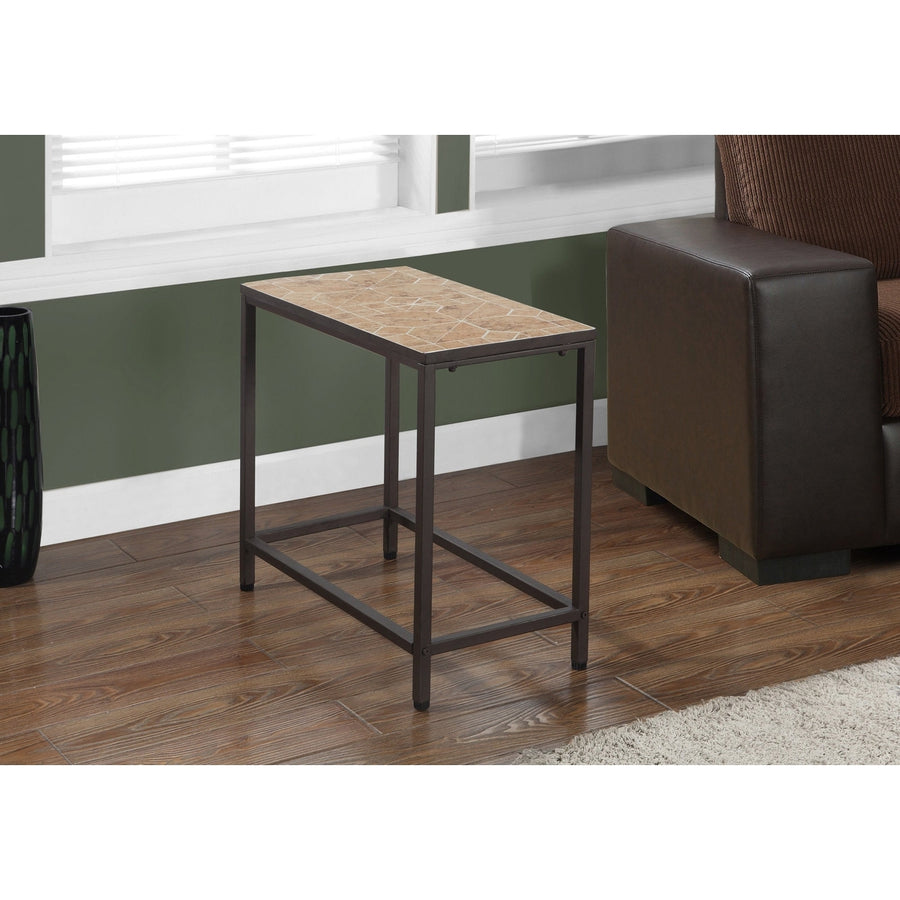 22" Brown Tile End Table Image 1