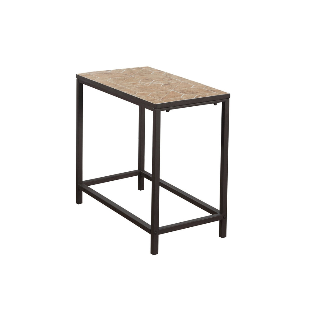 22" Brown Tile End Table Image 2