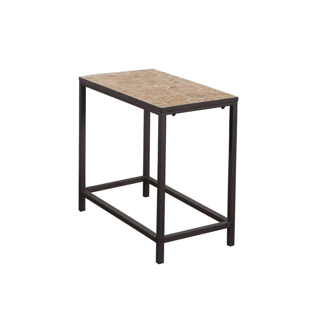 22" Brown Tile End Table Image 2