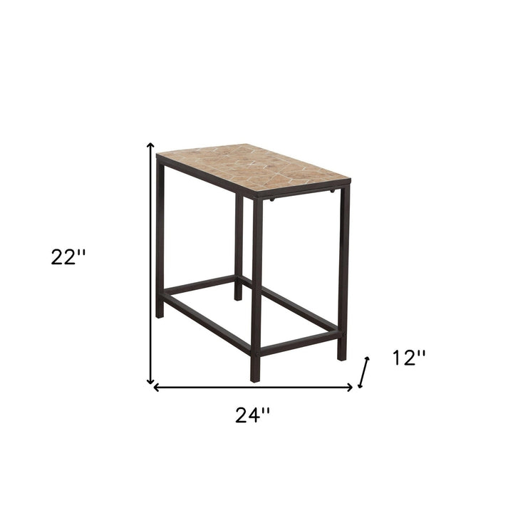 22" Brown Tile End Table Image 5