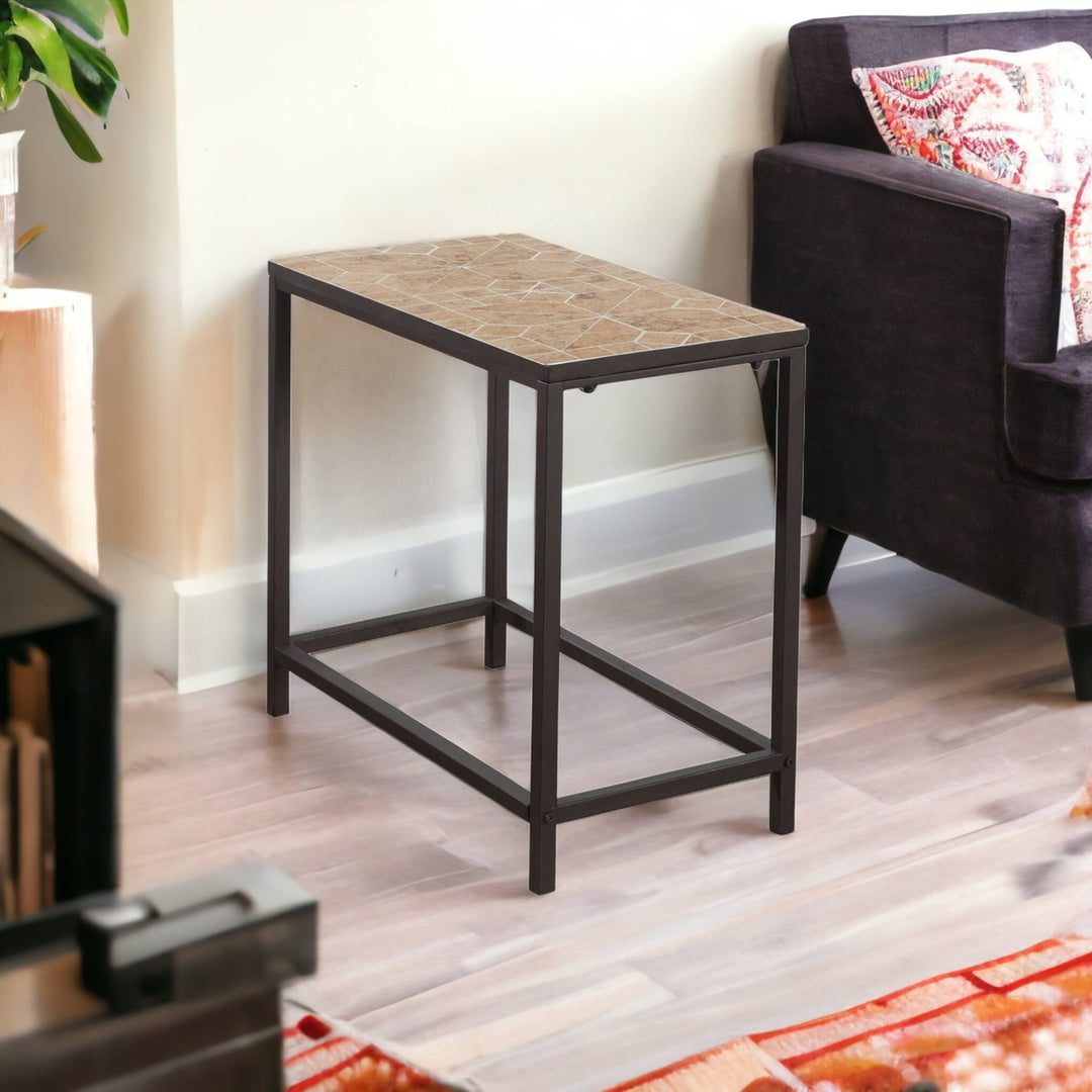 22" Brown Tile End Table Image 6