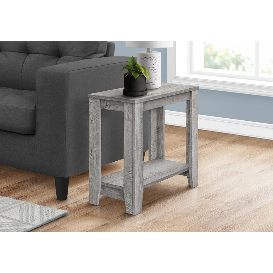 22" Gray End Table With Shelf Image 1