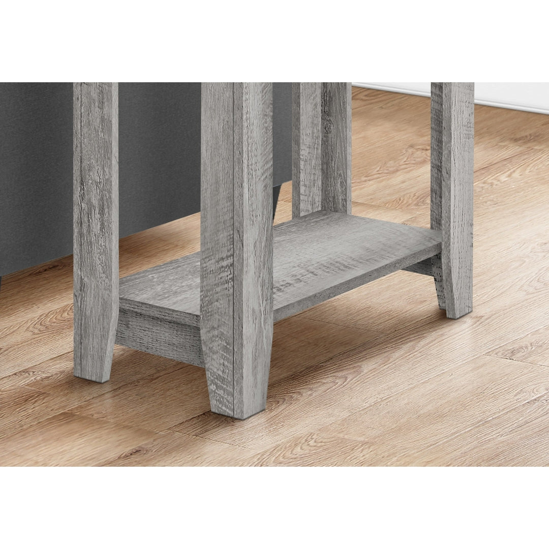 22" Gray End Table With Shelf Image 3