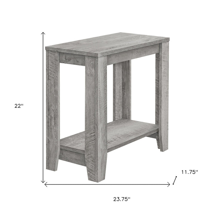 22" Gray End Table With Shelf Image 5