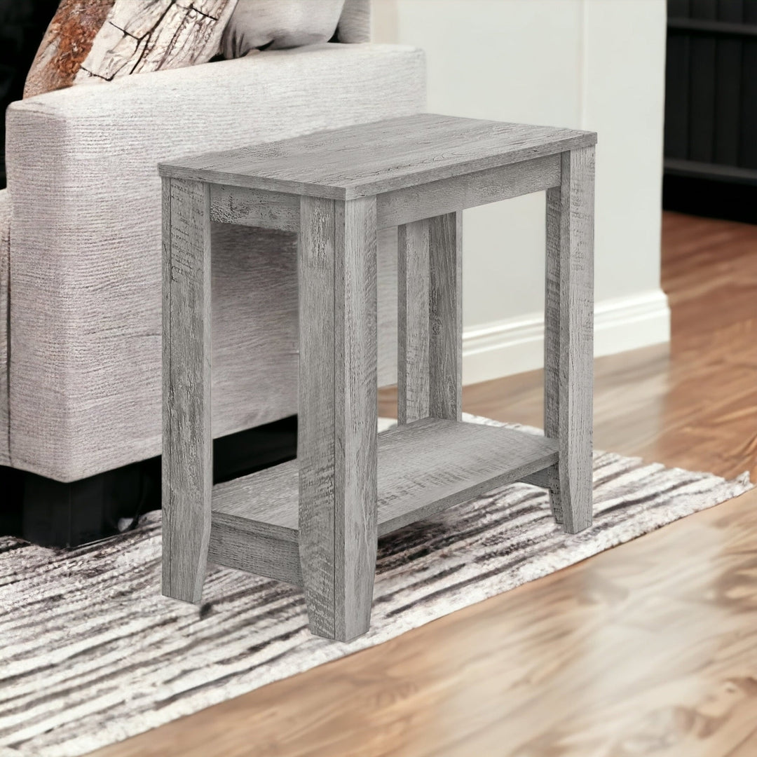 22" Gray End Table With Shelf Image 6