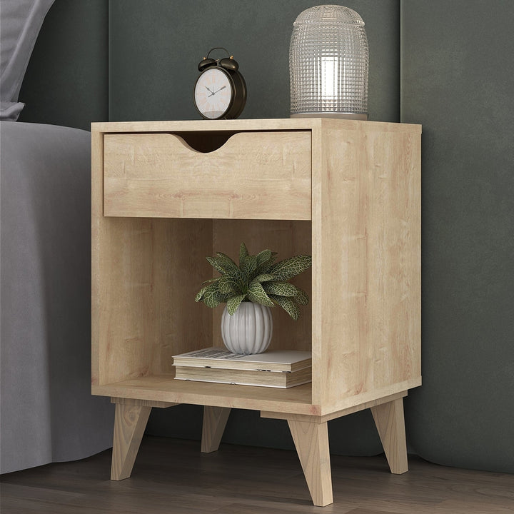 22" Natural One Drawer Nightstand Image 4