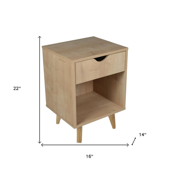 22" Natural One Drawer Nightstand Image 6