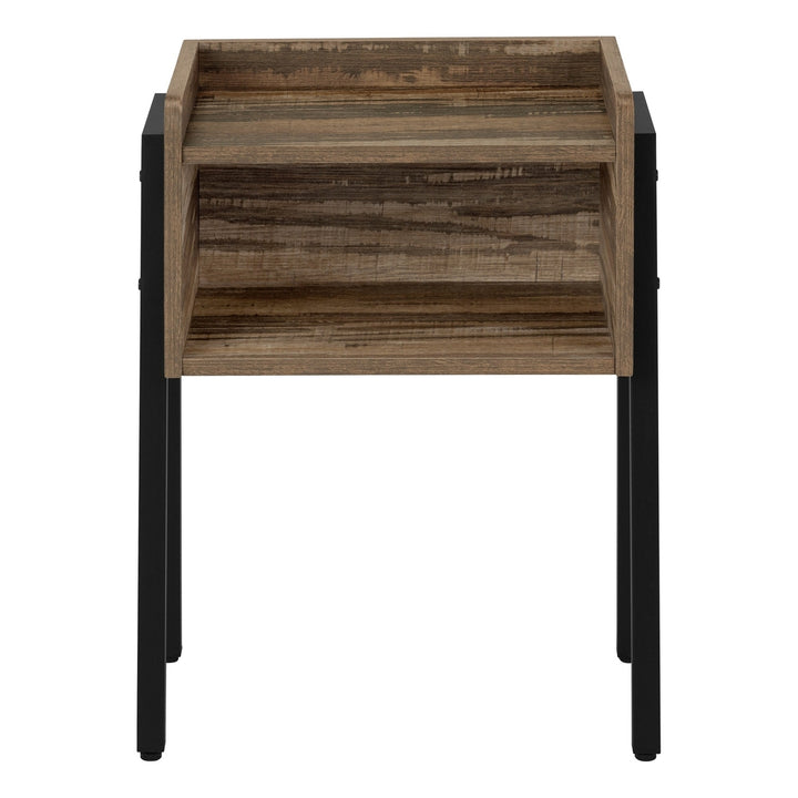 23" Black And Brown End Table With Shelf Image 3