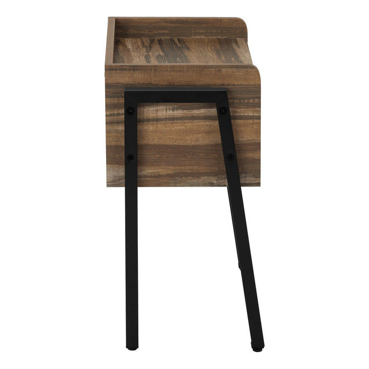 23" Black And Brown End Table With Shelf Image 4