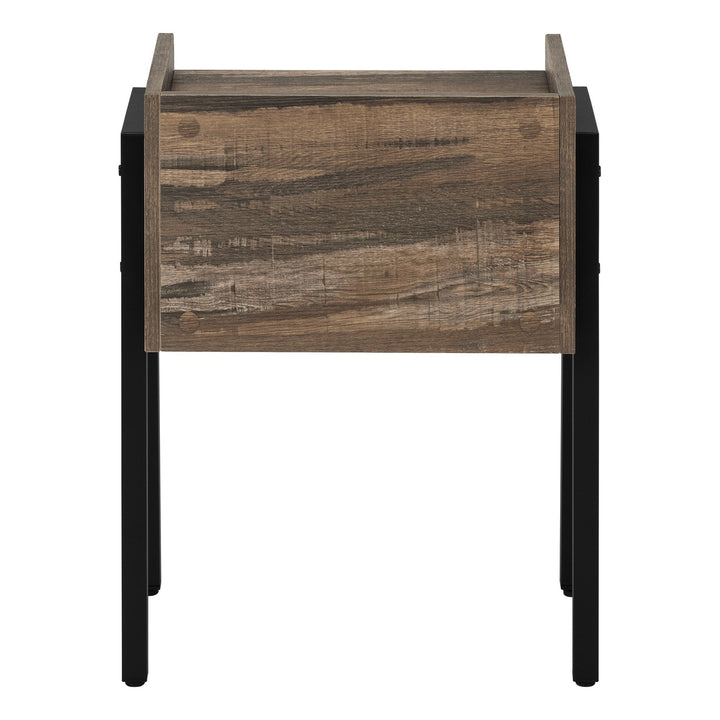 23" Black And Brown End Table With Shelf Image 5