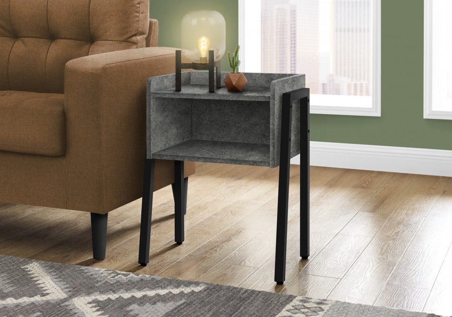 23" Black And Gray End Table With Shelf Image 1