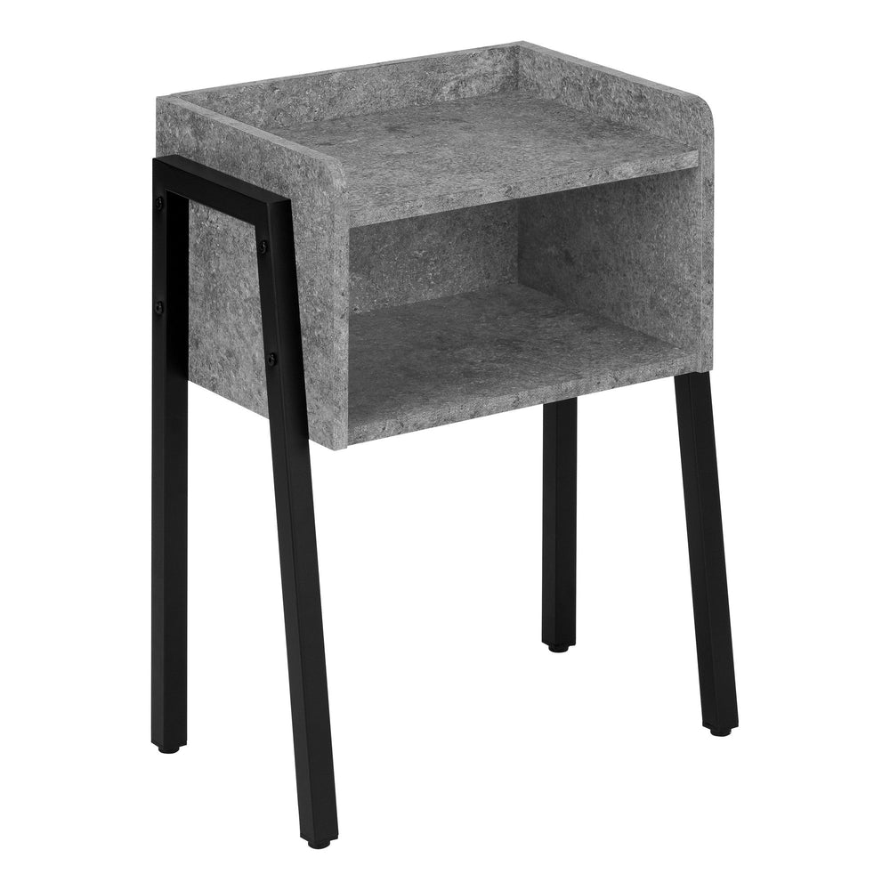 23" Black And Gray End Table With Shelf Image 2