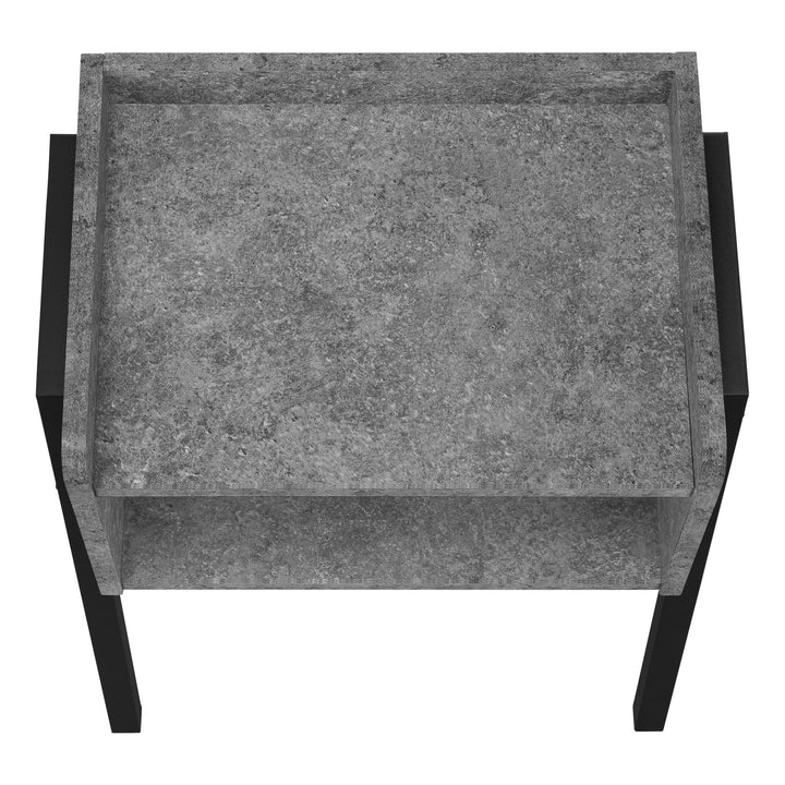 23" Black And Gray End Table With Shelf Image 6