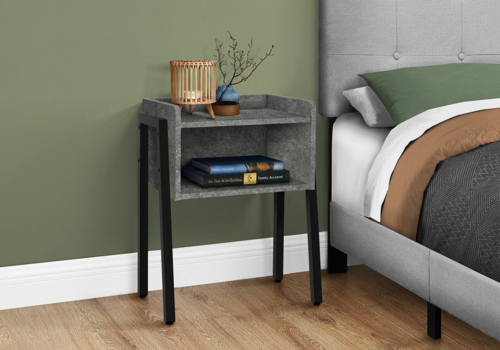 23" Black And Gray End Table With Shelf Image 7