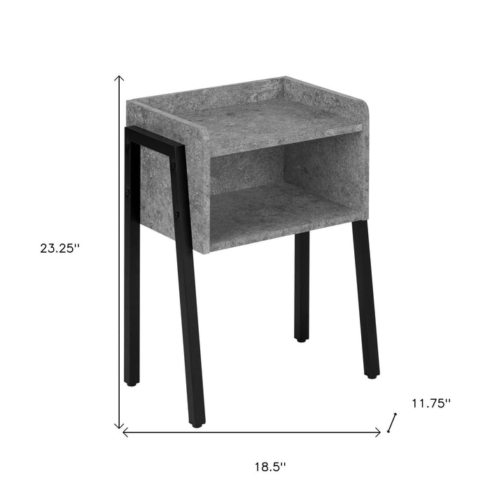 23" Black And Gray End Table With Shelf Image 9