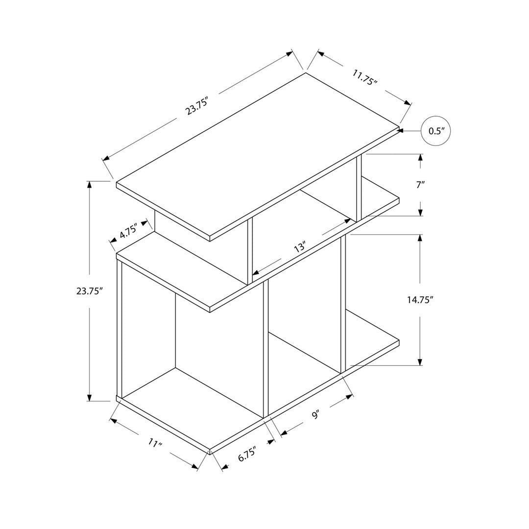 24" Brown End Table With 6 Image 3