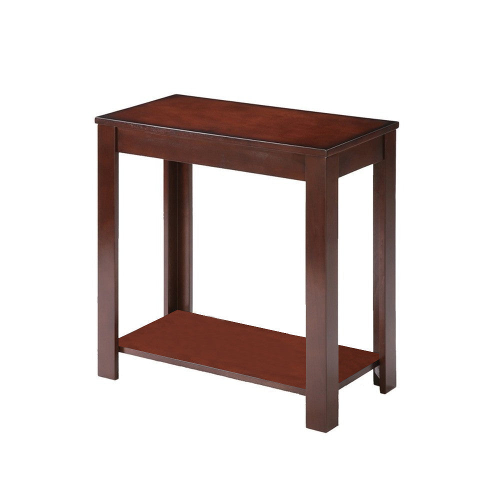 24" Brown End Table With Shelf Image 6