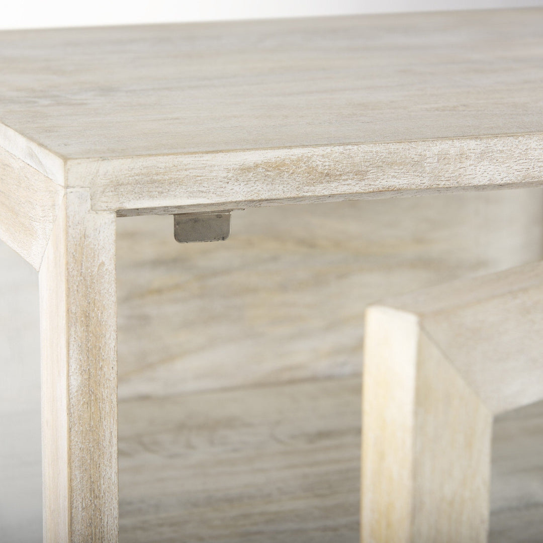 24" Beige Solid Wood Square End Table Image 7