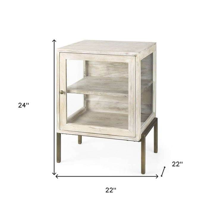 24" Beige Solid Wood Square End Table Image 10