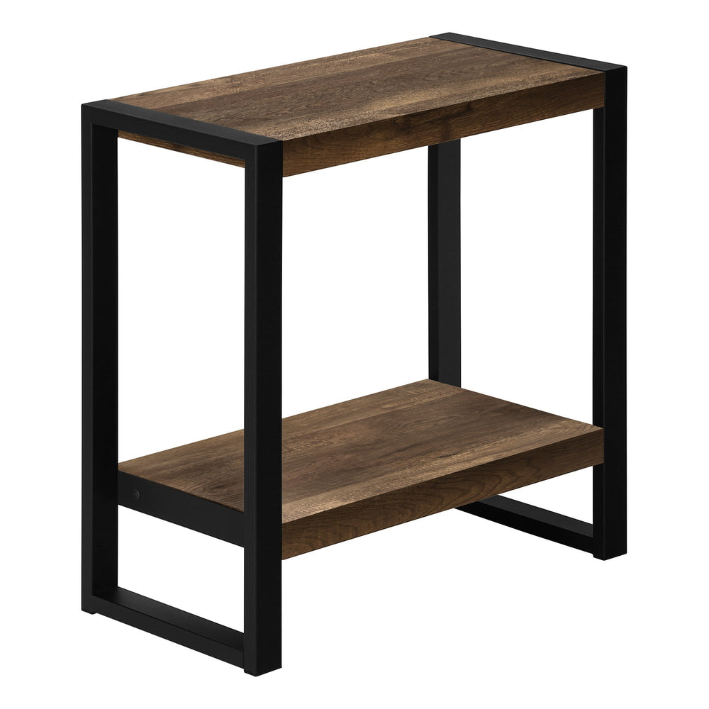 24" Black And Brown End Table With Shelf Image 2