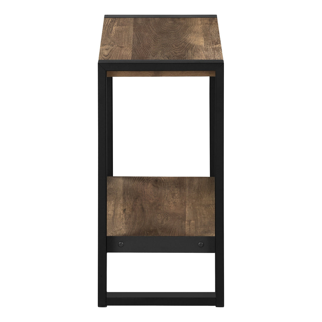 24" Black And Brown End Table With Shelf Image 4