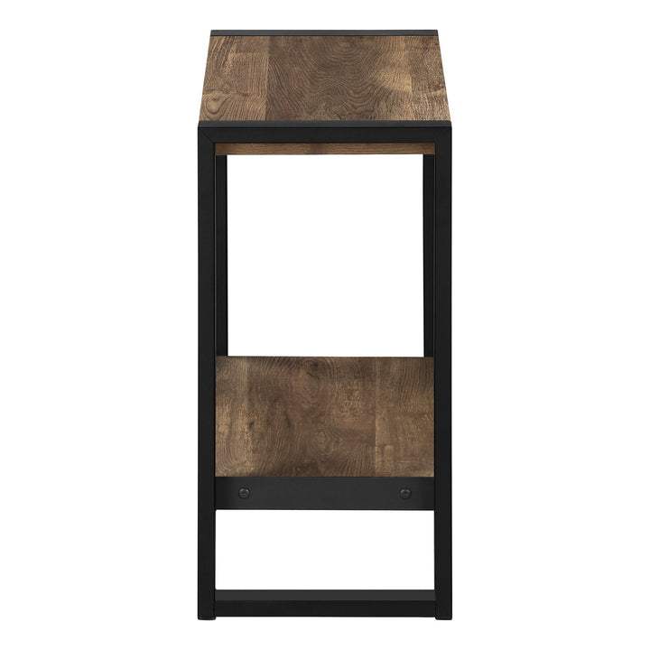 24" Black And Brown End Table With Shelf Image 4