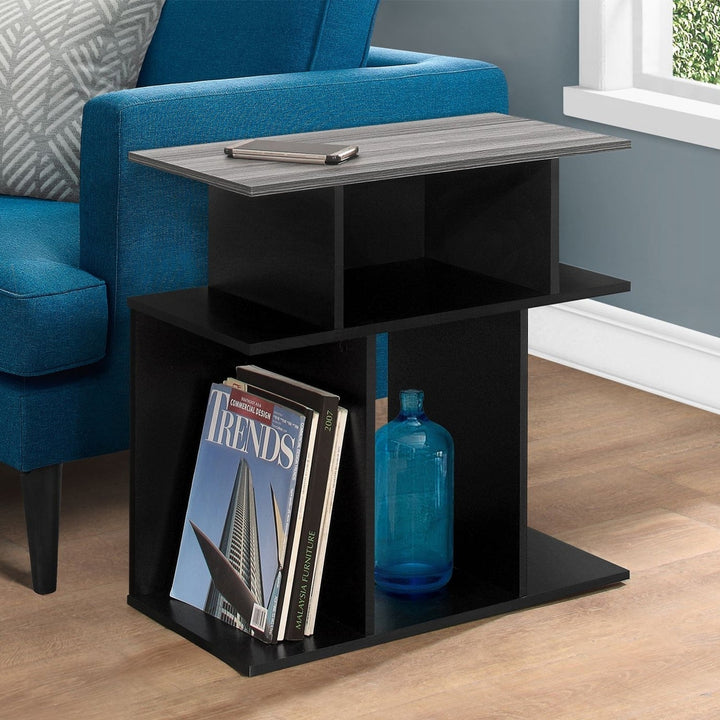 24" Black And Gray End Table With 6 Image 5