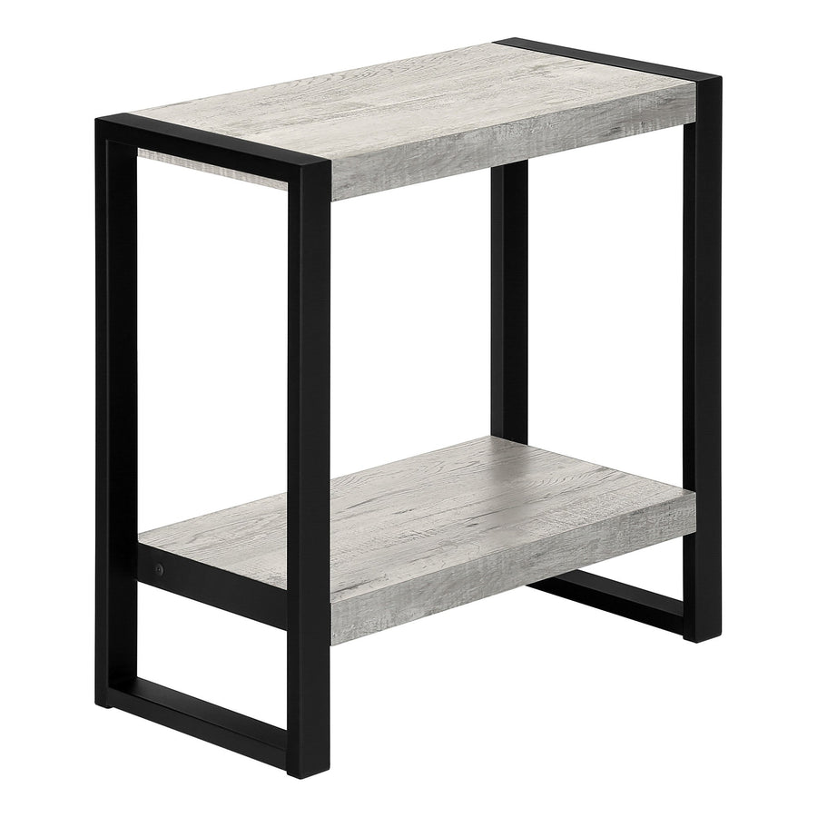 24" Black And Gray End Table With Shelf Image 1
