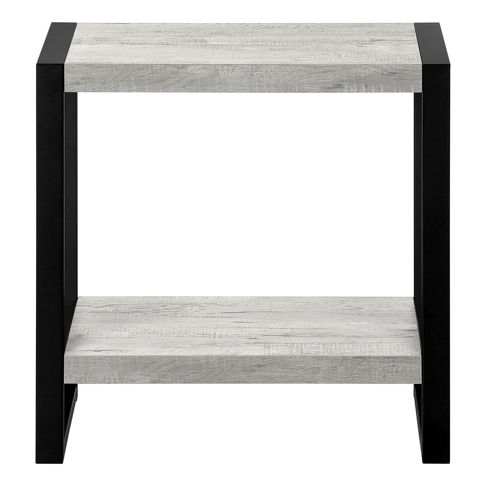 24" Black And Gray End Table With Shelf Image 2